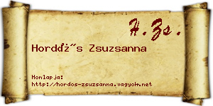 Hordós Zsuzsanna névjegykártya
